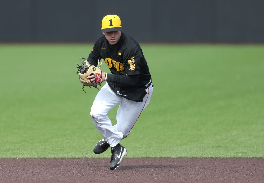 Iowa Hawkeyes Tanner Wetrich (16) against California State Northridge Sunday, March 17, 2019 at Duane Banks Field. (Brian Ray/hawkeyesports.com)