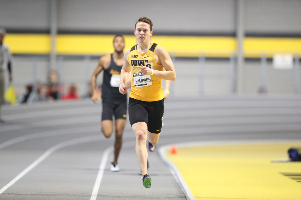 Iowa’s Chris Thompson runs the men’s 600 meter run event during the Hawkeye Invitational at the Recreation Building in Iowa City on Saturday, January 11, 2020. (Stephen Mally/hawkeyesports.com)