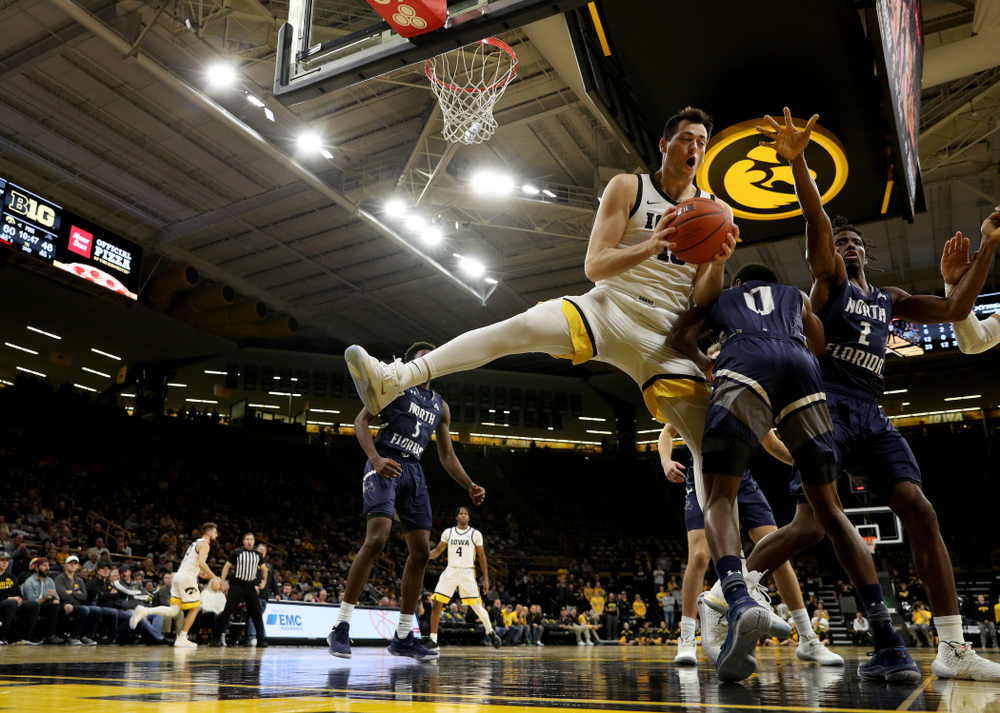 Iowa Hawkeyes forward Ryan Kriener (15) against North Florida Thursday, November 21, 2019 at Carver-Hawkeye Arena. (Brian Ray/hawkeyesports.com)