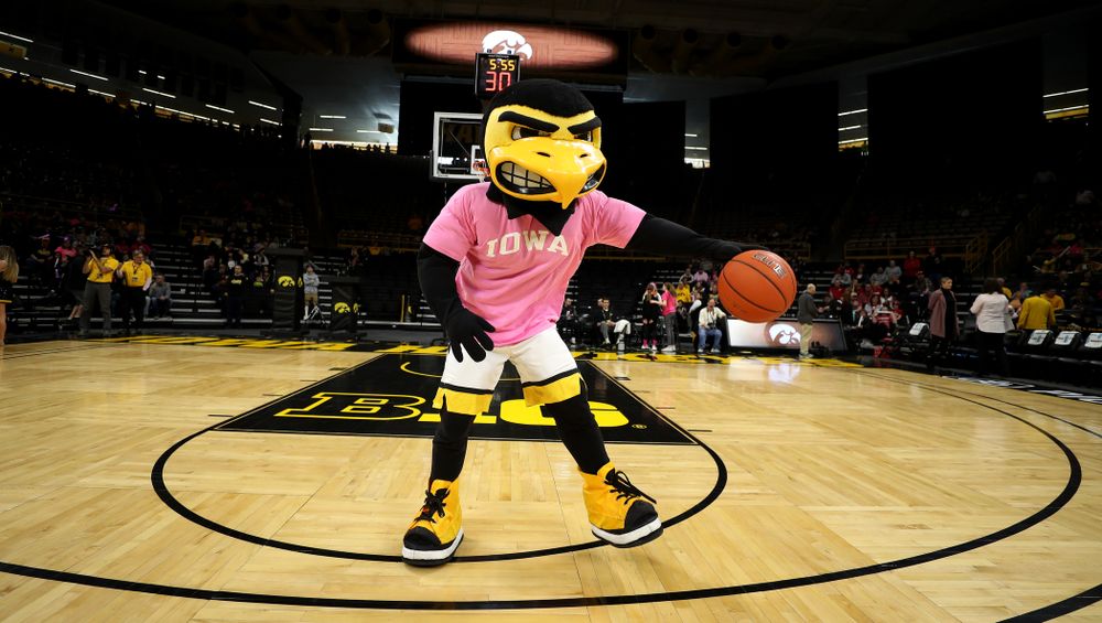 Herky The Hawk against the Wisconsin Badgers Sunday, February 16, 2020 at Carver-Hawkeye Arena. (Brian Ray/hawkeyesports.com)