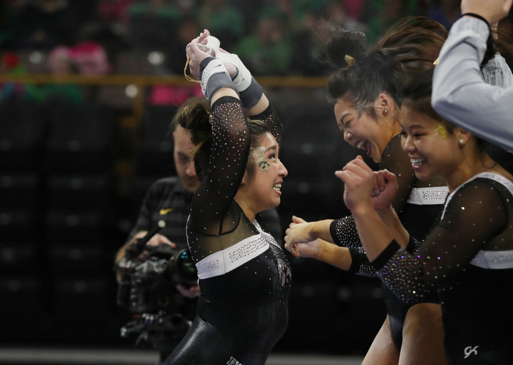 Iowa's Nicole Chowl competes on the bars against the Rutgers Scarlet Knights Saturday, January 26, 2019 at Carver-Hawkeye Arena. (Brian Ray/hawkeyesports.com)