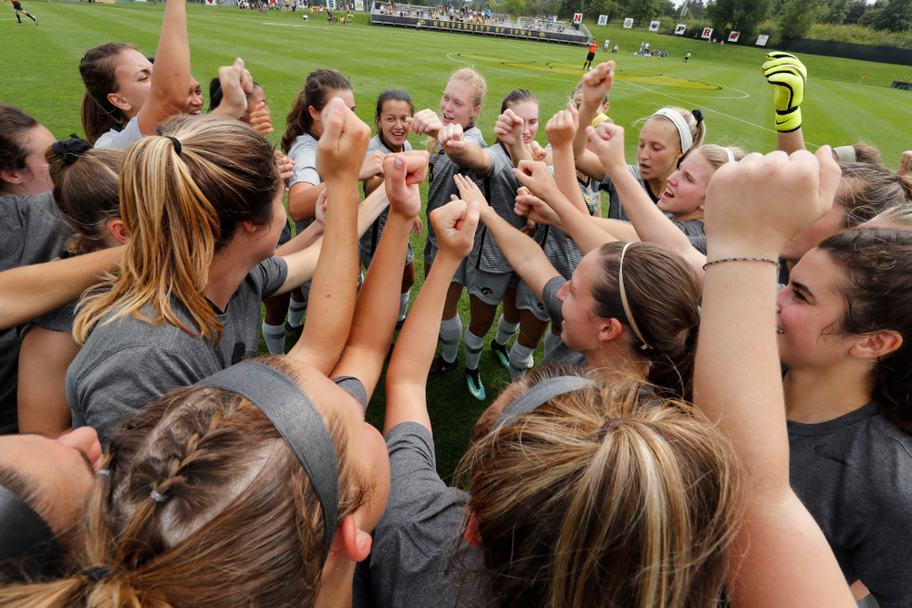 The Iowa Hawkeyes against Indiana State Sunday, August 26, 2018 at the Iowa Soccer Complex. (Brian Ray/hawkeyesports.com)