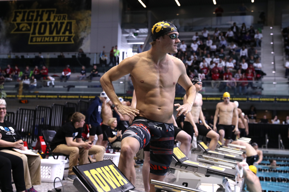 Iowa's Caleb Babb swims in the preliminaries of the 50-yard freestyle during the 2019 Big Ten Swimming and Diving Championships Thursday, February 28, 2019 at the Campus Wellness and Recreation Center. (Brian Ray/hawkeyesports.com)