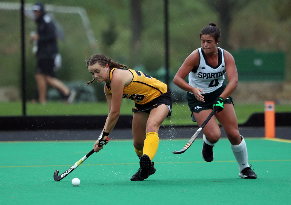Iowa Hawkeyes forward Maddy Murphy (26) against the Michigan State Spartans Sunday, September 29, 2019 at Grant Field. (Brian Ray/hawkeyesports.com)