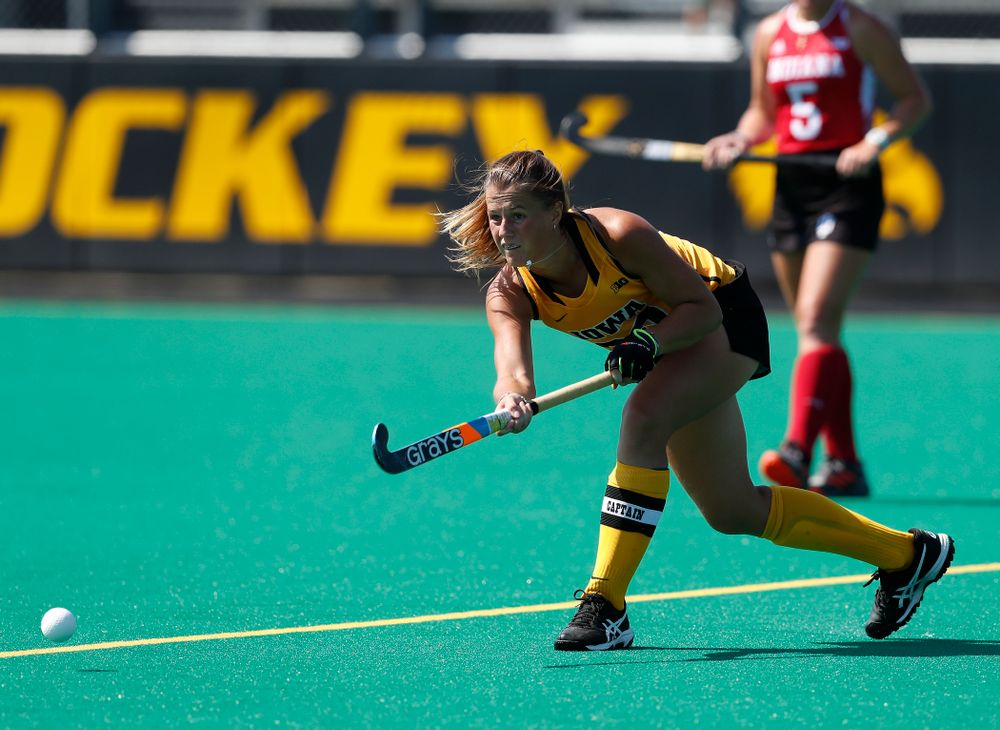 Iowa Hawkeyes Sophie Sunderland (20) against Indiana Sunday, September 16, 2018 at Grant Field. (Brian Ray/hawkeyesports.com)