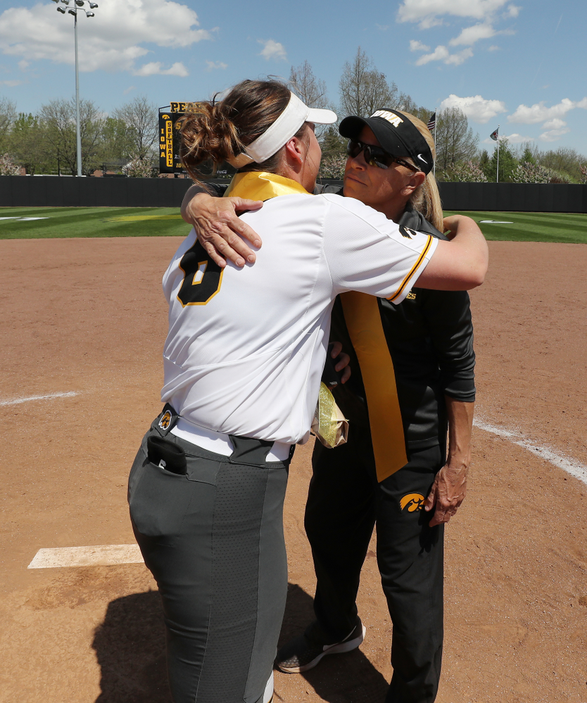 Iowa Hawkeyes Erin Riding (6) during senior day festivities following their game against the Ohio State Buckeyes Sunday, May 5, 2019 at Pearl Field. (Brian Ray/hawkeyesports.com)ic