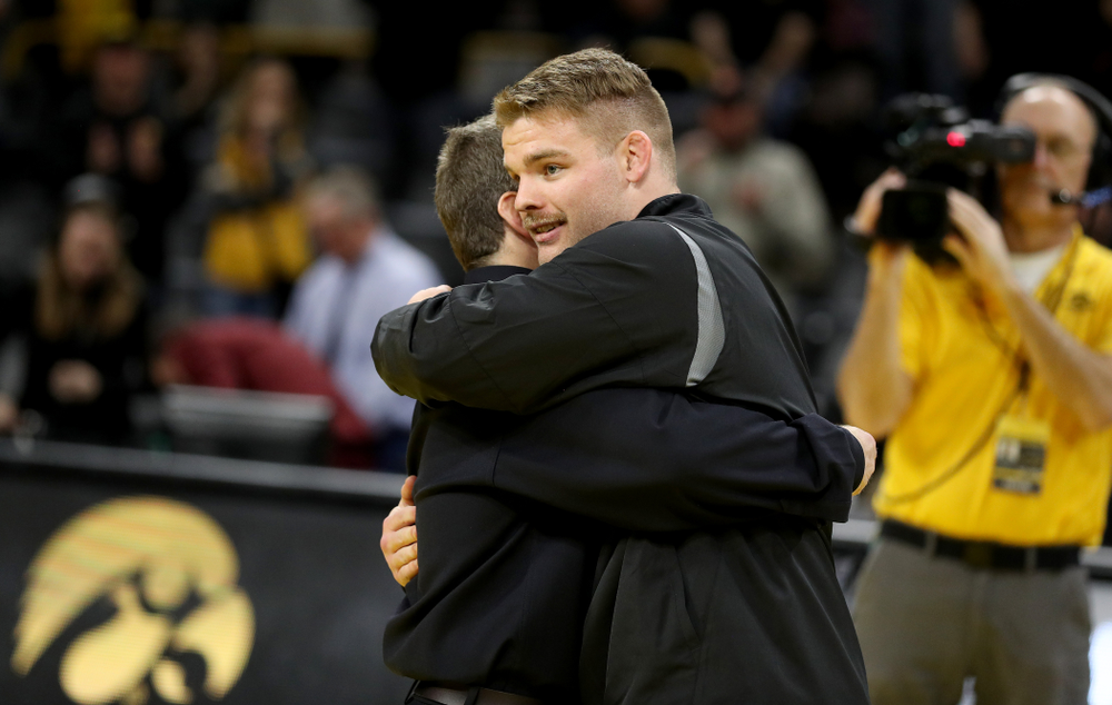 Iowa’s Sam Cook during senior day activities Sunday, February 23, 2020 at Carver-Hawkeye Arena. (Brian Ray/hawkeyesports.com)