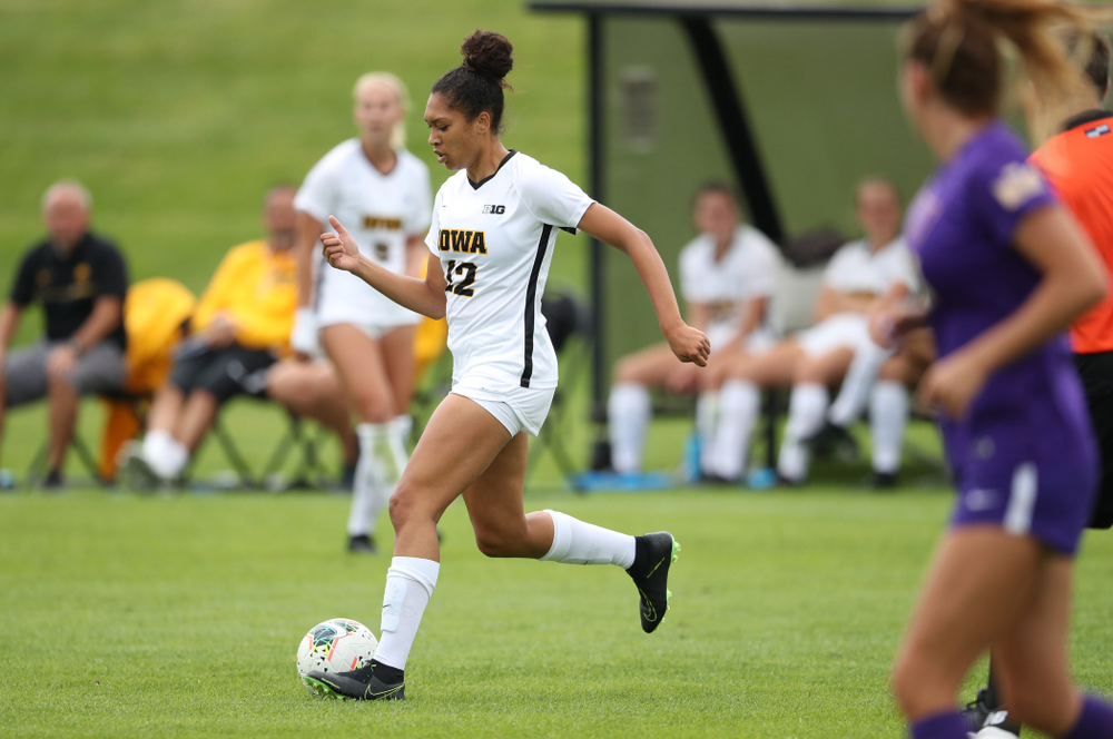 Iowa Hawkeyes forward Olivia Fiegel (12) during a 6-1 win over Northern Iowa Sunday, August 25, 2019 at the Iowa Soccer Complex. (Brian Ray/hawkeyesports.com)