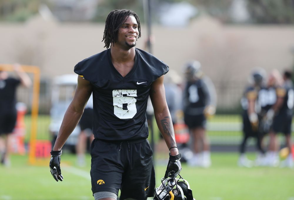 Iowa Hawkeyes wide receiver Ihmir Smith-Marsette (6) during practice for the 2019 Outback Bowl Friday, December 28, 2018 at the University of Tampa. (Brian Ray/hawkeyesports.com)