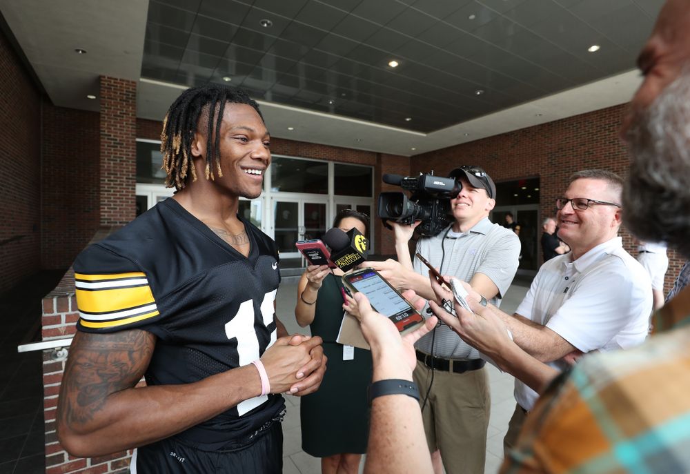 Iowa Hawkeyes wide receiver Brandon Smith (12) during the team's first Outback Bowl Practice in Florida Thursday, December 27, 2018 at Tampa University. (Brian Ray/hawkeyesports.com)
