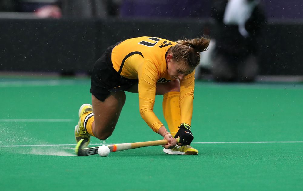 Iowa Hawkeyes Katie Birch (11) scores against Maryland during the championship game of the Big Ten Tournament Sunday, November 4, 2018 at Lakeside Field in Evanston, Ill. (Brian Ray/hawkeyesports.com)