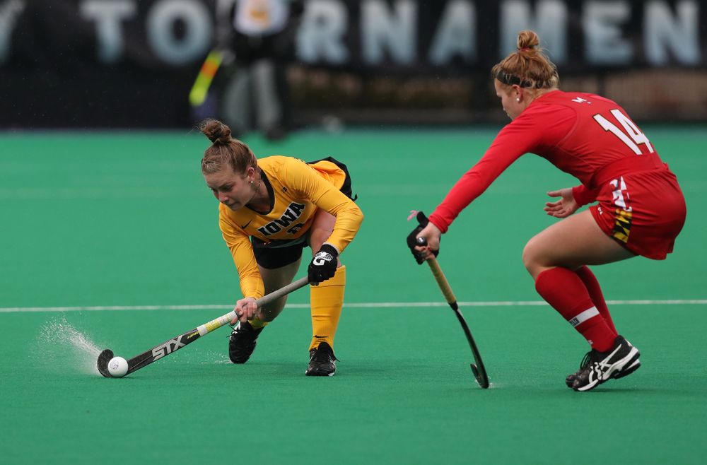 Iowa Hawkeyes Nikki Freeman (8) against Maryland during the championship game of the Big Ten Tournament Sunday, November 4, 2018 at Lakeside Field in Evanston, Ill. (Brian Ray/hawkeyesports.com)