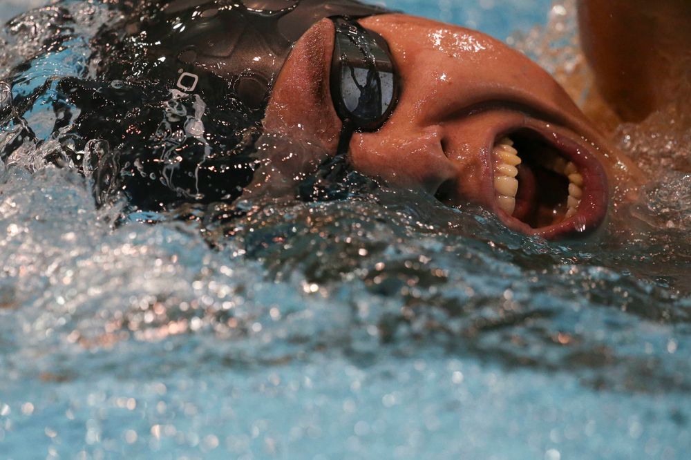 Iowa's B team at the 1,650-yard freestyle race Saturday, March 2, 2019 at the Campus Recreation and Wellness Center. (Lily Smith/hawkeyesports.com)