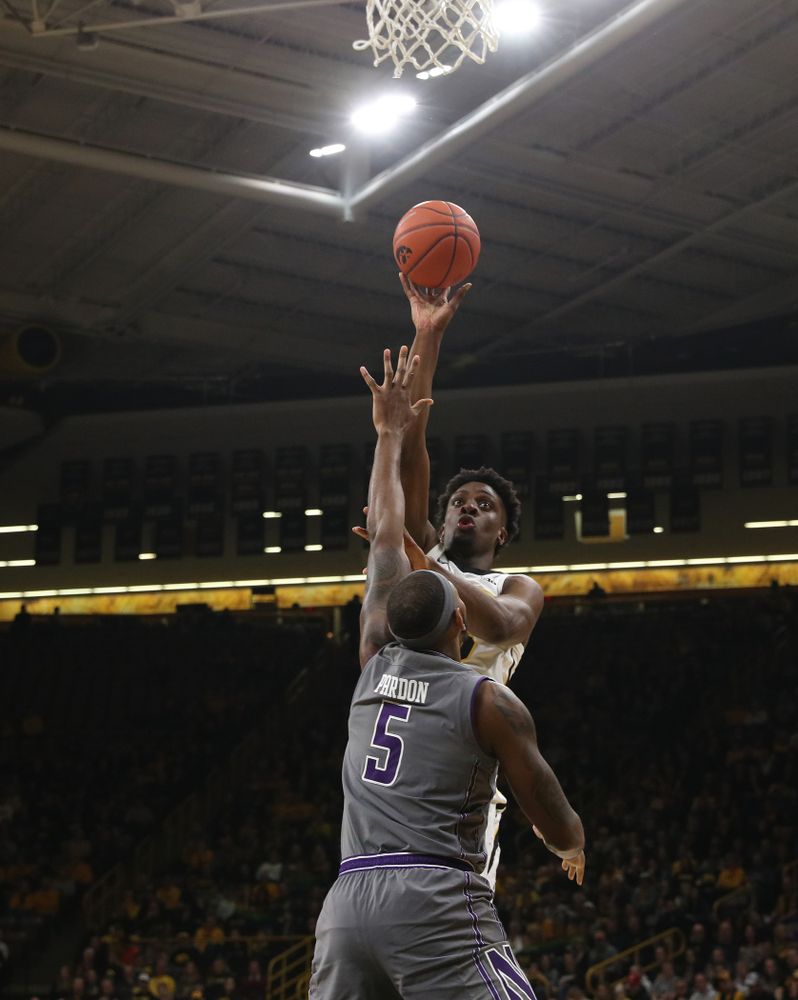 Iowa Hawkeyes forward Tyler Cook (25) against the Northwestern Wildcats Sunday, February 10, 2019 at Carver-Hawkeye Arena. (Brian Ray/hawkeyesports.com)