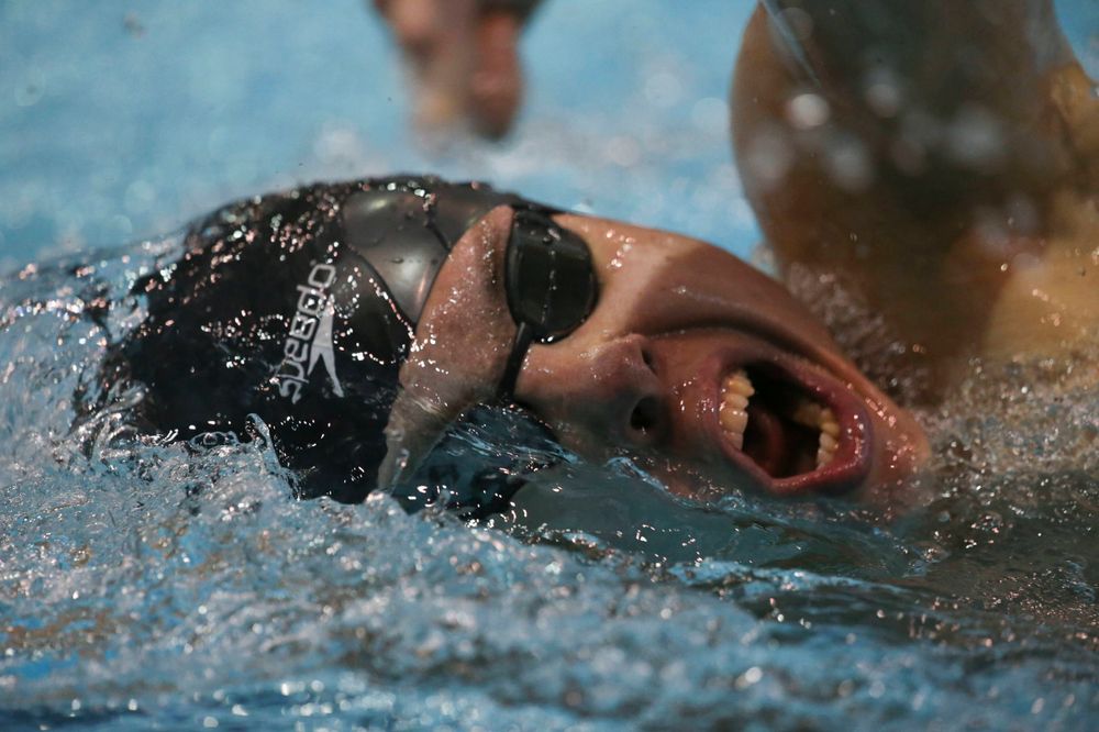 Iowa's B team at the 1,650-yard freestyle race Saturday, March 2, 2019 at the Campus Recreation and Wellness Center. (Lily Smith/hawkeyesports.com)