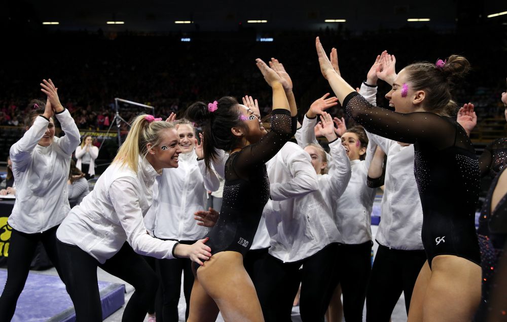 Iowa's Clair Kaji competes on the beam against the Minnesota Golden Gophers Saturday, January 19, 2019 at Carver-Hawkeye Arena. (Brian Ray/hawkeyesports.com)