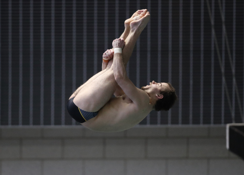 Iowa's Anton Hoherz competes on the 3-meter springboard during the third day of the 2019 Big Ten Swimming and Diving Championships Thursday, February 28, 2019 at the Campus Wellness and Recreation Center. (Brian Ray/hawkeyesports.com)