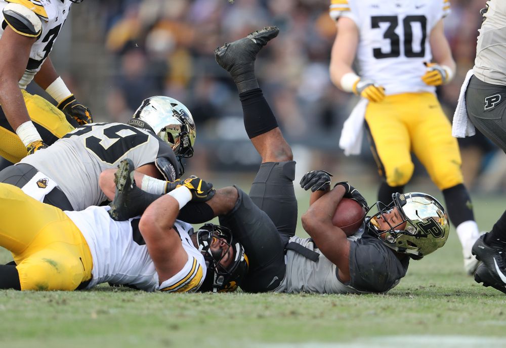 Iowa Hawkeyes linebacker Jack Hockaday (48) against the Purdue Boilermakers Saturday, November 3, 2018 Ross Ade Stadium in West Lafayette, Ind. (Brian Ray/hawkeyesports.com)