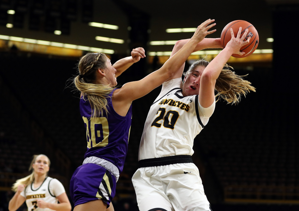 Iowa Hawkeyes guard Kate Martin (20) against North Alabama Thursday, November 14, 2019 at Carver-Hawkeye Arena. (Brian Ray/hawkeyesports.com)