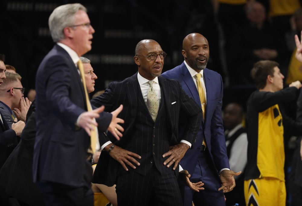 Iowa Hawkeyes assistant coaches Sherman Dillard against the Wisconsin Badgers Friday, November 30, 2018 at Carver-Hawkeye Arena. (Brian Ray/hawkeyesports.com)
