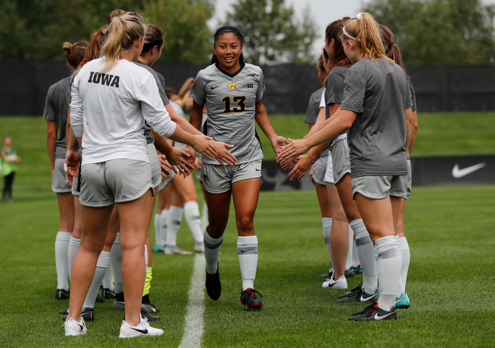 Iowa Hawkeyes Bianca Acuario (13) against Indiana State Sunday, August 26, 2018 at the Iowa Soccer Complex. (Brian Ray/hawkeyesports.com)
