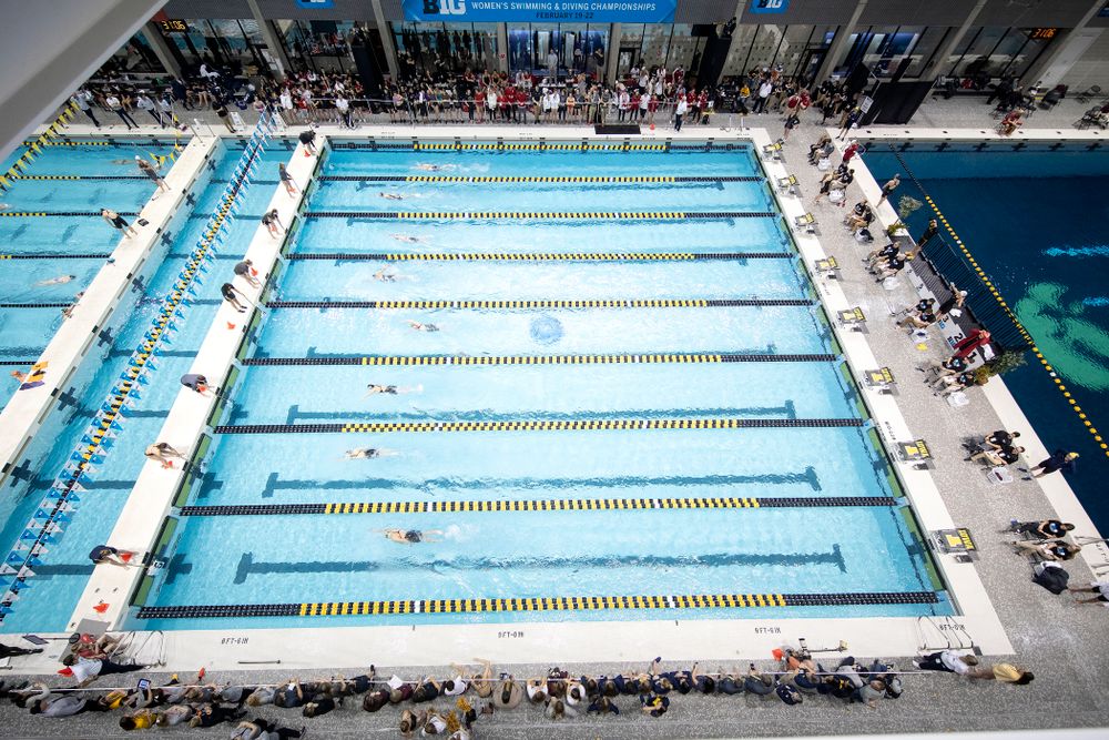 The women’s 500 yard freestyle C finals event during the 2020 Women’s Big Ten Swimming and Diving Championships at the Campus Recreation and Wellness Center in Iowa City on Thursday, February 20, 2020. (Stephen Mally/hawkeyesports.com)