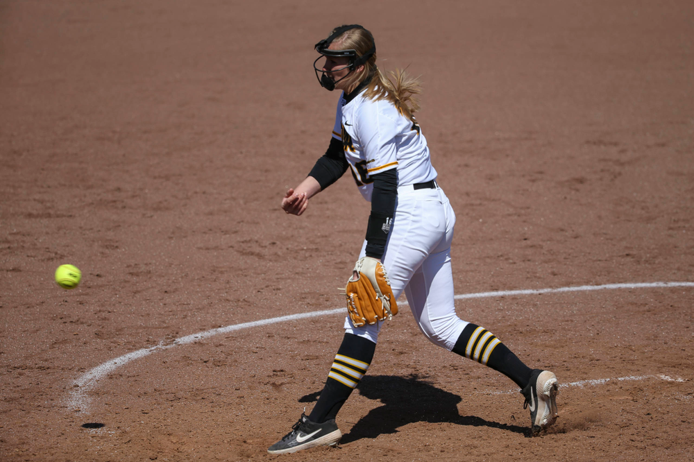 Iowa's Sarah Lehman (16) at game 3 vs Northwestern on Sunday, March 31, 2019 at Bob Pearl Field. (Lily Smith/hawkeyesports.com)