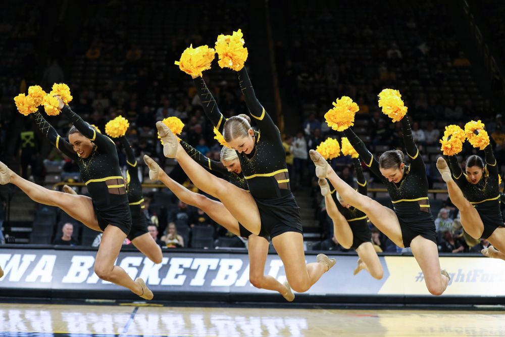 The Iowa Dance Team performs at halftime of the Iowa Hawkeyes game against North Florida Thursday, November 21, 2019 at Carver-Hawkeye Arena. (Brian Ray/hawkeyesports.com)