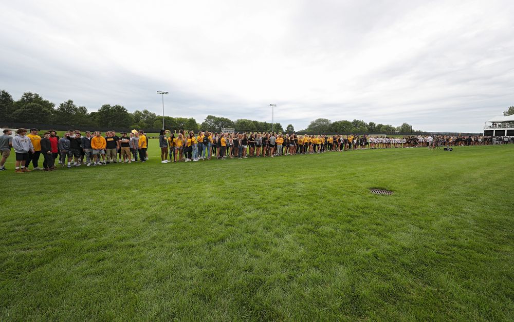 Student-athletes in the Parade of Champions during the Student-Athlete Kickoff at the Iowa Soccer Complex in Iowa City on Sunday, Aug 25, 2019. (Stephen Mally/hawkeyesports.com)
