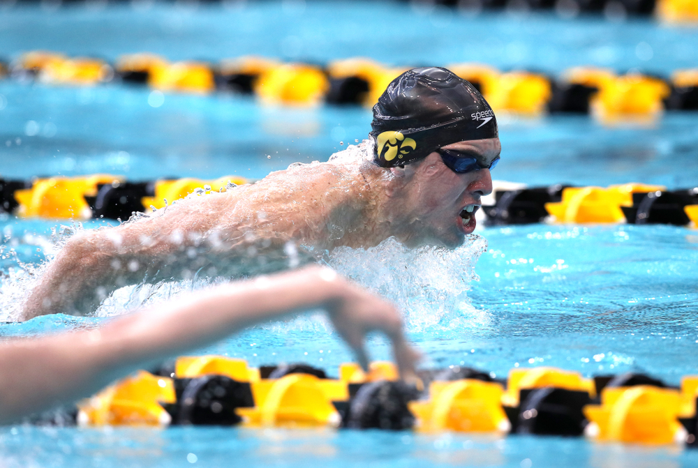 Iowa's Westin Credit swims in the preliminaries of the 200-yard IM during the 2019 Big Ten Swimming and Diving Championships Thursday, February 28, 2019 at the Campus Wellness and Recreation Center. (Brian Ray/hawkeyesports.com)