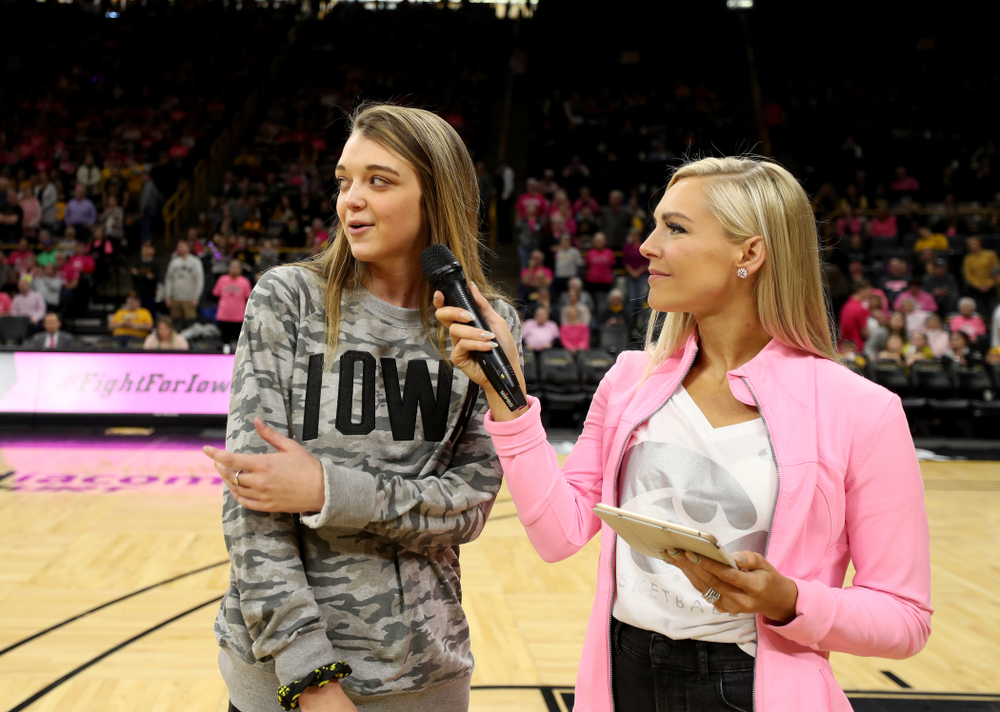 Former players are recognized at halftime of the Iowa Hawkeyes game against the Wisconsin Badgers Sunday, February 16, 2020 at Carver-Hawkeye Arena. (Brian Ray/hawkeyesports.com)