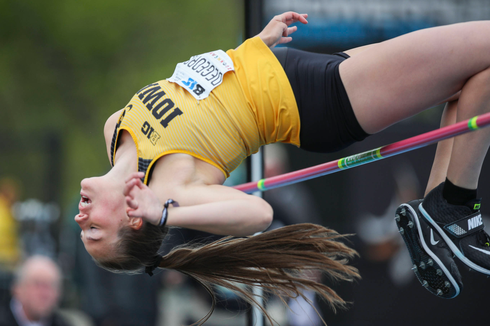 Iowa's Kelli DiGeorge during women's long jump at Big Ten Outdoor Track and Field Championships at Francis X. Cretzmeyer Track on Sunday, May 12, 2019. (Lily Smith/hawkeyesports.com)