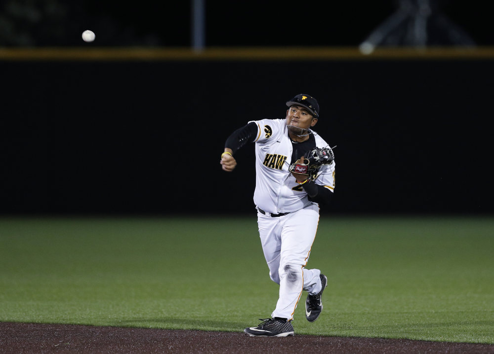 Iowa Hawkeyes Izaya Fullard (20) against the Michigan State Spartans Friday, May 10, 2019 at Duane Banks Field. (Brian Ray/hawkeyesports.com)