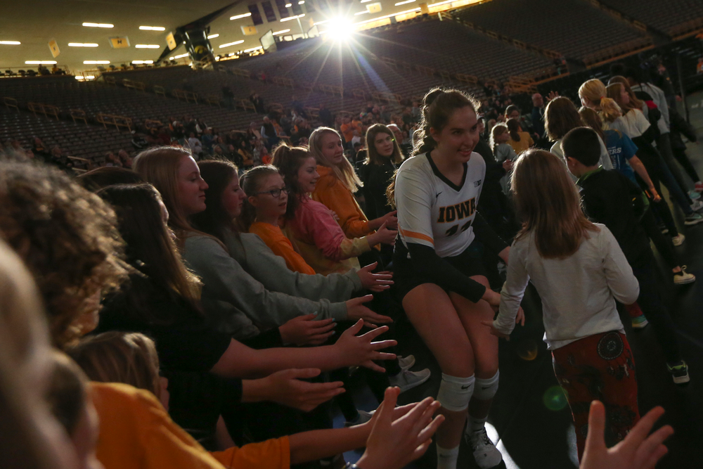 Iowa Hawkeyes middle blocker Blythe Rients (11) during Iowa volleyball vs Maryland on Saturday, November 30, 2019 at Carver-Hawkeye Arena. (Lily Smith/hawkeyesports.com)