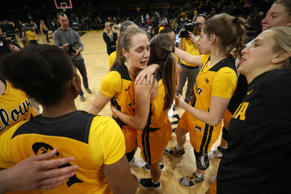 Iowa Hawkeyes guard Kathleen Doyle (22) during senior day activities following their win over the Minnesota Golden Gophers Thursday, February 27, 2020 at Carver-Hawkeye Arena. (Brian Ray/hawkeyesports.com)
