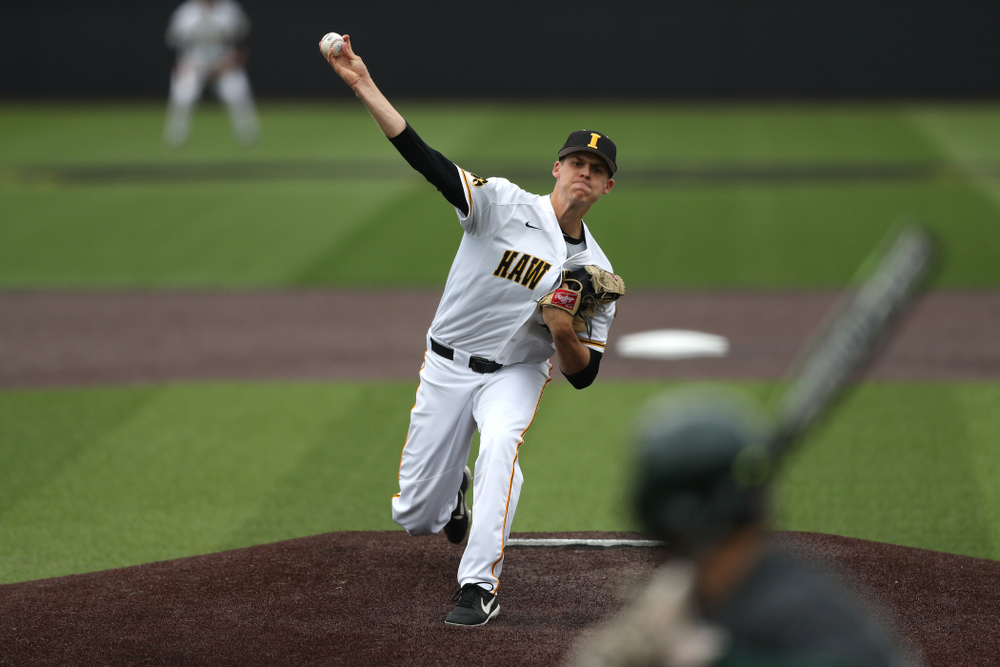 Iowa Hawkeyes Grant Judkins (7) against Michigan State Sunday, May 12, 2019 at Duane Banks Field. (Brian Ray/hawkeyesports.com)