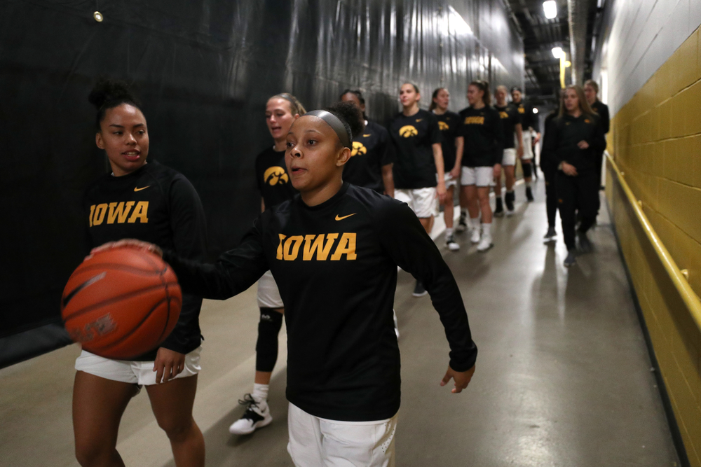 Iowa Hawkeyes guard Tania Davis (11) against Dakota Wesleyan University Tuesday, November 6, 2018 at Carver-Hawkeye Arena. (Brian Ray/hawkeyesports.com)