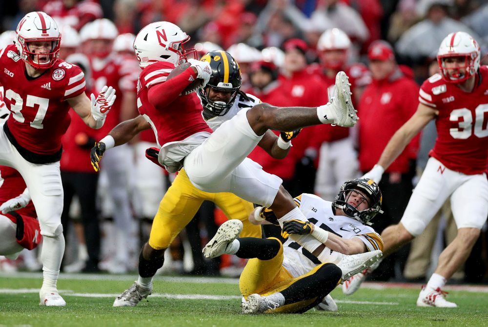 Iowa Hawkeyes defensive back Devonte Young (17) against the Nebraska Cornhuskers Friday, November 29, 2019 at Memorial Stadium in Lincoln, Neb. (Brian Ray/hawkeyesports.com)
