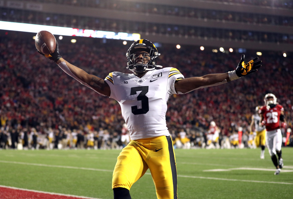 Iowa Hawkeyes wide receiver Tyrone Tracy Jr. (3) against the Wisconsin Badgers Saturday, November 9, 2019 at Camp Randall Stadium in Madison, Wisc. (Brian Ray/hawkeyesports.com)