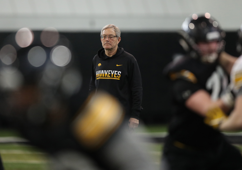 Iowa Hawkeyes head coach Kirk Ferentz during preparation for the 2019 Outback Bowl Tuesday, December 18, 2018 at the Hansen Football Performance Center. (Brian Ray/hawkeyesports.com)