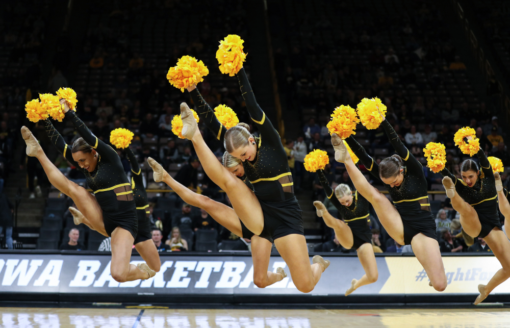 The Iowa Dance Team performs at halftime of the Iowa Hawkeyes game against North Florida Thursday, November 21, 2019 at Carver-Hawkeye Arena. (Brian Ray/hawkeyesports.com)