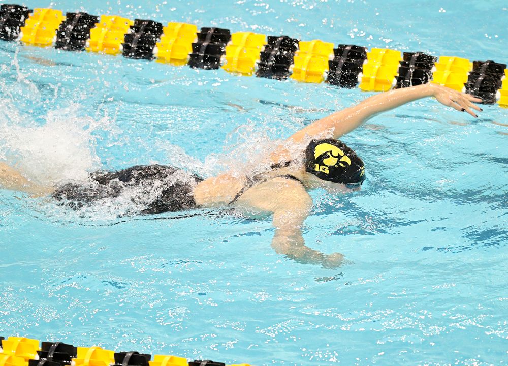 Iowa’s Hannah Burvill swims the women’s 50 yard freestyle preliminary event during the 2020 Women’s Big Ten Swimming and Diving Championships at the Campus Recreation and Wellness Center in Iowa City on Thursday, February 20, 2020. (Stephen Mally/hawkeyesports.com)
