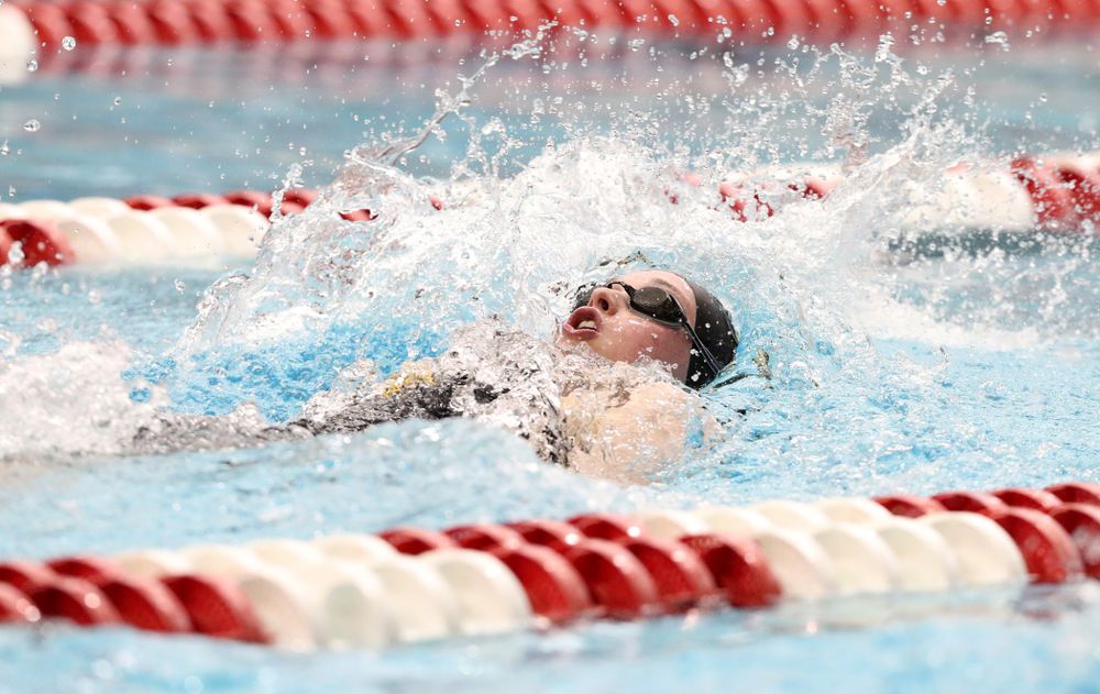 Iowa's Kelsey Drake swims the 200-yard IM during the 2019 Women's Big Ten Swimming and Diving meet Thursday, February 21, 2019 in Bloomington, Indiana. (Brian Ray/hawkeyesports.com)