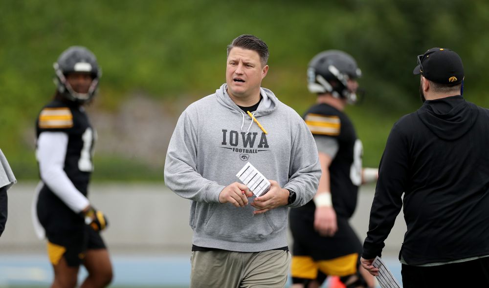 Iowa Hawkeyes offensive coordinator Brian Ferentz during practice Sunday, December 22, 2019 at Mesa College in San Diego. (Brian Ray/hawkeyesports.com)