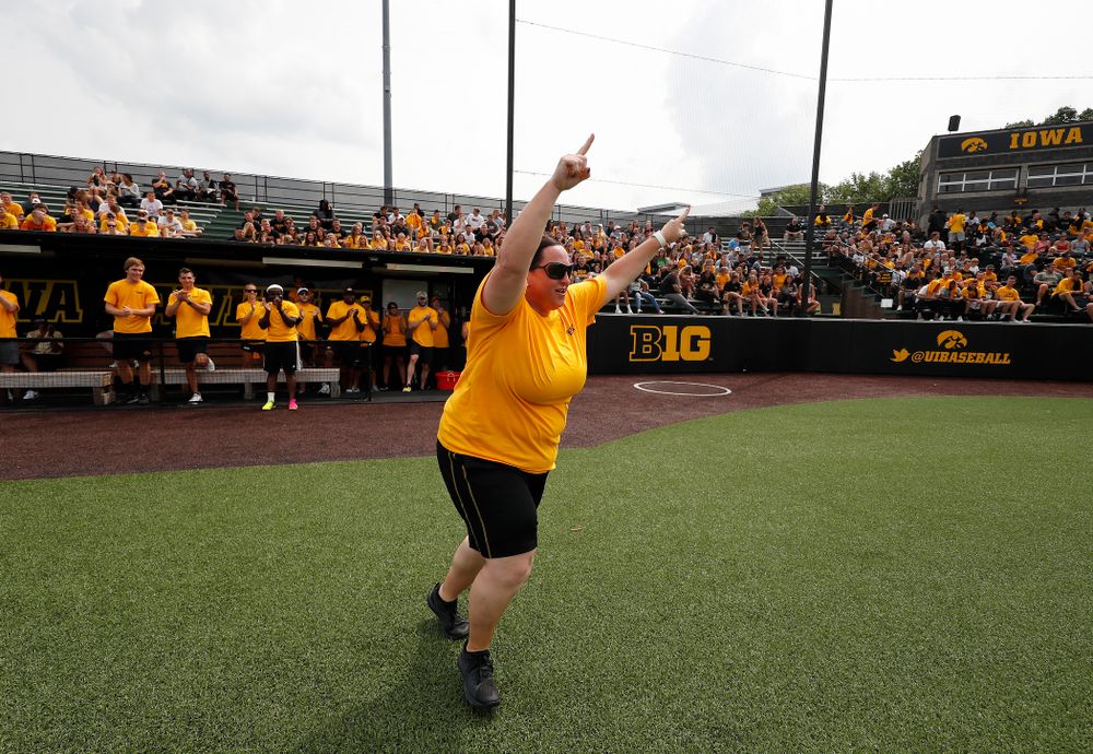 Head Field Hockey Coach Lisa Cellucci during the Iowa Student Athlete Kickoff Kickball game Sunday, August 19, 2018 at Duane Banks Field. (Brian Ray/hawkeyesports.com)