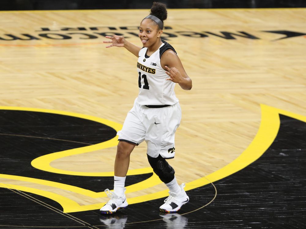 Iowa Hawkeyes guard Tania Davis (11) against Oral Roberts University Friday, November 9, 2018 at Carver-Hawkeye Arena. (Brian Ray/hawkeyesports.com)