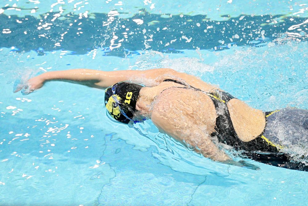 Iowa’s Sarah Schemmel swims the women’s 50 yard freestyle preliminary event during the 2020 Women’s Big Ten Swimming and Diving Championships at the Campus Recreation and Wellness Center in Iowa City on Thursday, February 20, 2020. (Stephen Mally/hawkeyesports.com)