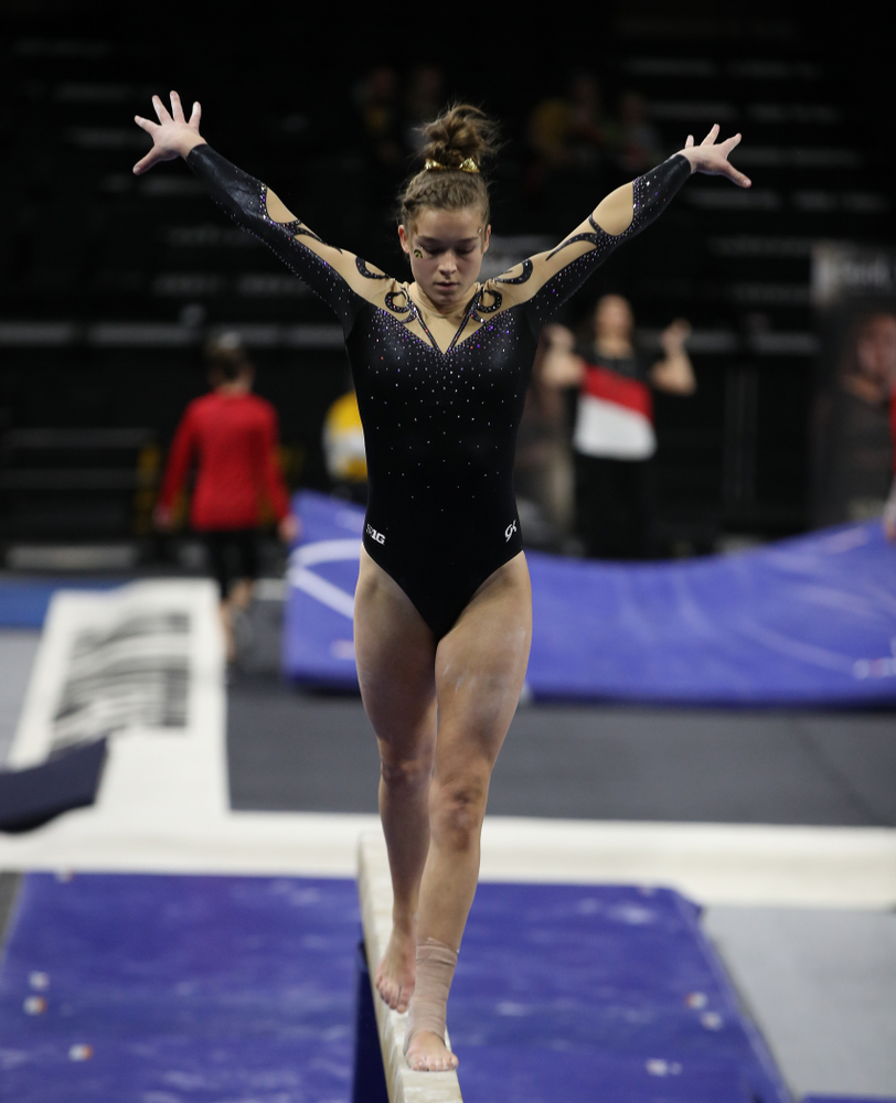 Iowa's Mackienzie Vance competes on the beam during their meet against Southeast Missouri State Friday, January 11, 2019 at Carver-Hawkeye Arena. (Brian Ray/hawkeyesports.com)