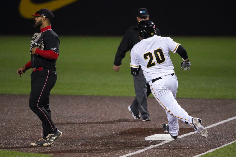 Iowa infielder Izaya Fullard at game 1 vs Rutgers on Friday, April 5, 2019 at Duane Banks Field. (Lily Smith/hawkeyesports.com)