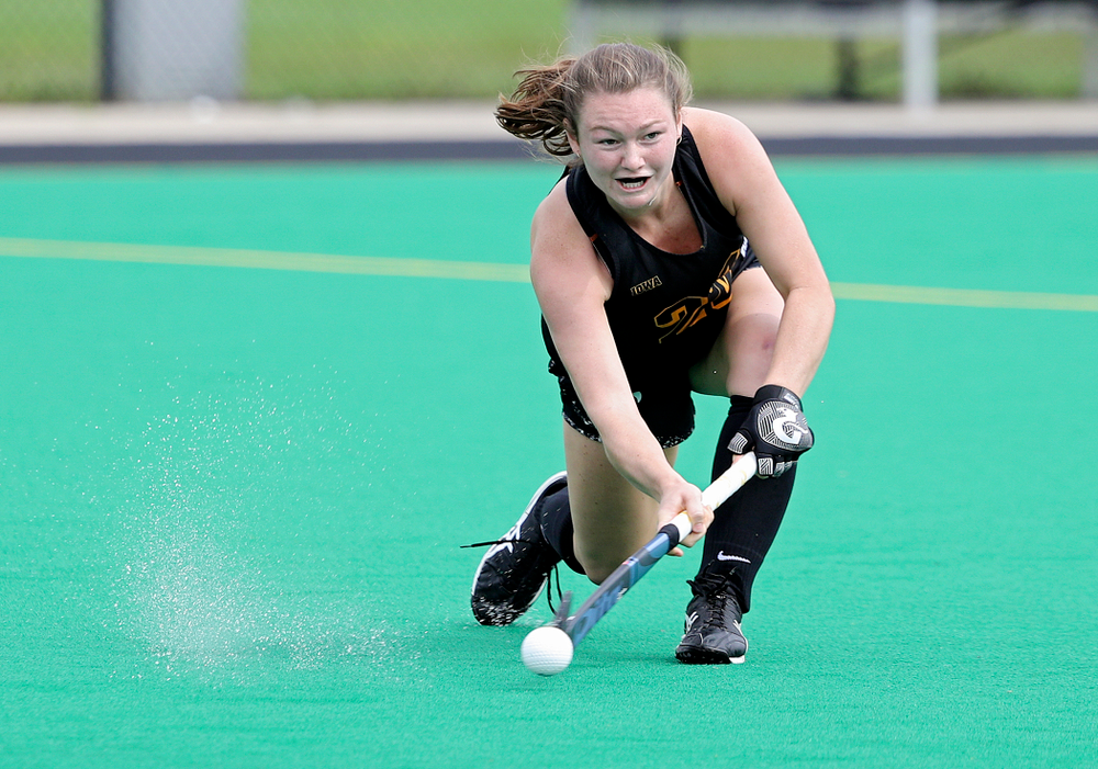 Iowa’s Ellie Flynn (22) runs a drill during practice at Grant Field in Iowa City on Thursday, Aug 15, 2019. (Stephen Mally/hawkeyesports.com)